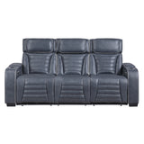 Cyber Collection Power Double Reclining Sofa with Center Drop-Down Cup Holders, Power Headrests, Storage Arms(Top and Side) ,Cup holders, Reading Lights, Wireless Charger, Air Massage, Heat, LED Lighting and Charging Ports