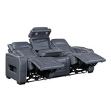 Cyber Collection Power Double Reclining Sofa with Center Drop-Down Cup Holders, Power Headrests, Storage Arms(Top and Side) ,Cup holders, Reading Lights, Wireless Charger, Air Massage, Heat, LED Lighting and Charging Ports
