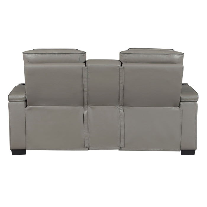 Cyber Collection Power Double Reclining Love Seat with Center Console, Power Headrests, Storage Arms(Top and Side) ,Cup Holders, Wireless Speakers with Sub-Woofer, Air Massage, Heat, LED Lighting and Charging Ports