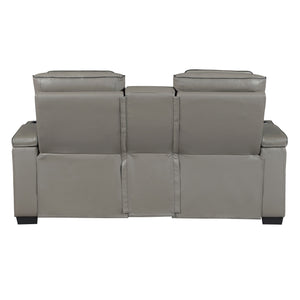 Cyber Collection Power Double Reclining Love Seat with Center Console, Power Headrests, Storage Arms(Top and Side) ,Cup Holders, Wireless Speakers with Sub-Woofer, Air Massage, Heat, LED Lighting and Charging Ports