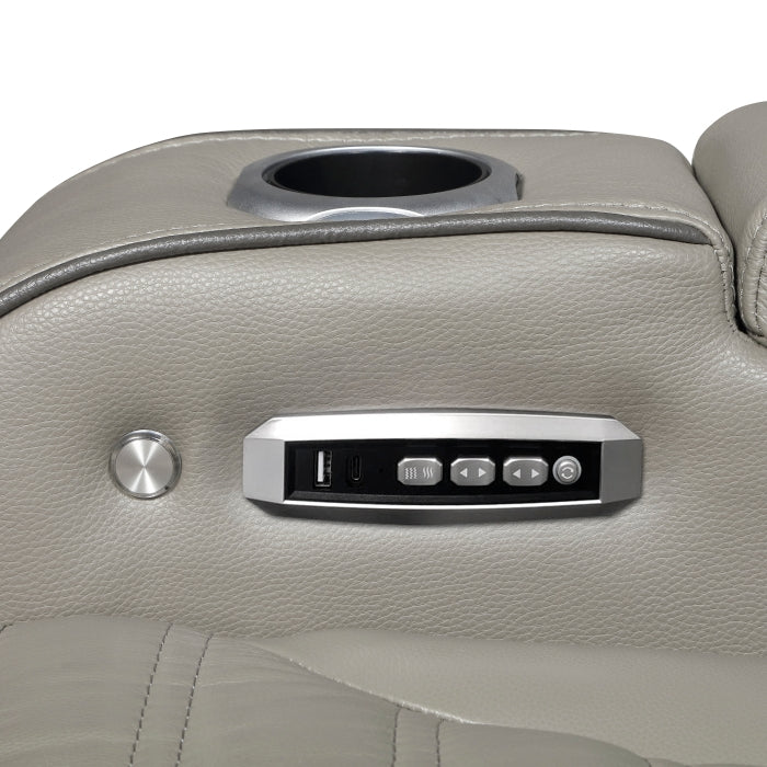 Cyber Collection Power Double Reclining Love Seat with Center Console, Power Headrests, Storage Arms(Top and Side) ,Cup Holders, Wireless Speakers with Sub-Woofer, Air Massage, Heat, LED Lighting and Charging Ports