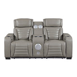 Cyber Collection Power Double Reclining Love Seat with Center Console, Power Headrests, Storage Arms(Top and Side) ,Cup Holders, Wireless Speakers with Sub-Woofer, Air Massage, Heat, LED Lighting and Charging Ports
