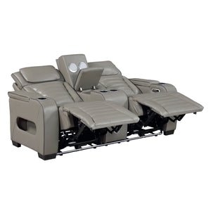 Cyber Collection Power Double Reclining Love Seat with Center Console, Power Headrests, Storage Arms(Top and Side) ,Cup Holders, Wireless Speakers with Sub-Woofer, Air Massage, Heat, LED Lighting and Charging Ports