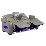 Cyber Collection Power Double Reclining Love Seat with Center Console, Power Headrests, Storage Arms(Top and Side) ,Cup Holders, Wireless Speakers with Sub-Woofer, Air Massage, Heat, LED Lighting and Charging Ports