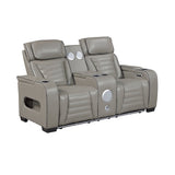 Cyber Collection Power Double Reclining Love Seat with Center Console, Power Headrests, Storage Arms(Top and Side) ,Cup Holders, Wireless Speakers with Sub-Woofer, Air Massage, Heat, LED Lighting and Charging Ports