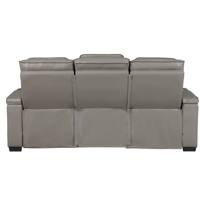 Cyber Collection Power Double Reclining Sofa with Center Drop-Down Cup Holders, Power Headrests, Storage Arms(Top and Side) ,Cup holders, Reading Lights, Wireless Charger, Air Massage, Heat, LED Lighting and Charging Ports