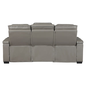 Cyber Collection Power Double Reclining Sofa with Center Drop-Down Cup Holders, Power Headrests, Storage Arms(Top and Side) ,Cup holders, Reading Lights, Wireless Charger, Air Massage, Heat, LED Lighting and Charging Ports