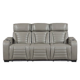 Cyber Collection Power Double Reclining Sofa with Center Drop-Down Cup Holders, Power Headrests, Storage Arms(Top and Side) ,Cup holders, Reading Lights, Wireless Charger, Air Massage, Heat, LED Lighting and Charging Ports