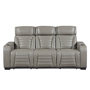 Cyber Collection Power Double Reclining Sofa with Center Drop-Down Cup Holders, Power Headrests, Storage Arms(Top and Side) ,Cup holders, Reading Lights, Wireless Charger, Air Massage, Heat, LED Lighting and Charging Ports