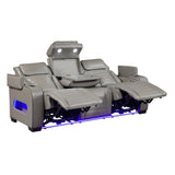 Cyber Collection Power Double Reclining Sofa with Center Drop-Down Cup Holders, Power Headrests, Storage Arms(Top and Side) ,Cup holders, Reading Lights, Wireless Charger, Air Massage, Heat, LED Lighting and Charging Ports