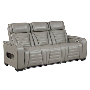 Cyber Collection Power Double Reclining Sofa with Center Drop-Down Cup Holders, Power Headrests, Storage Arms(Top and Side) ,Cup holders, Reading Lights, Wireless Charger, Air Massage, Heat, LED Lighting and Charging Ports