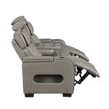 Cyber Collection Power Double Reclining Sofa with Center Drop-Down Cup Holders, Power Headrests, Storage Arms(Top and Side) ,Cup holders, Reading Lights, Wireless Charger, Air Massage, Heat, LED Lighting and Charging Ports