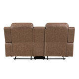Hearth Collection Double Reclining Love Seat with Center Console