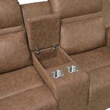 Hearth Collection Double Reclining Love Seat with Center Console
