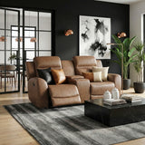 Hearth Collection Double Reclining Love Seat with Center Console