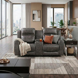 Hearth Collection Double Reclining Love Seat with Center Console