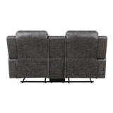 Hearth Collection Double Reclining Love Seat with Center Console