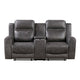 Hearth Collection Double Reclining Love Seat with Center Console