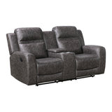 Hearth Collection Double Reclining Love Seat with Center Console