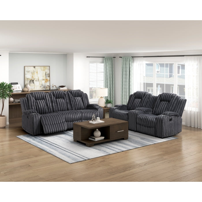 Phyllis Collection Double Reclining Sofa with Cup Holders