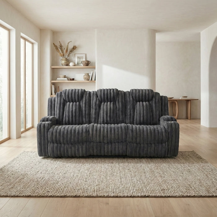 Phyllis Collection Double Reclining Sofa with Cup Holders