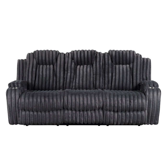 Phyllis Collection Double Reclining Sofa with Cup Holders