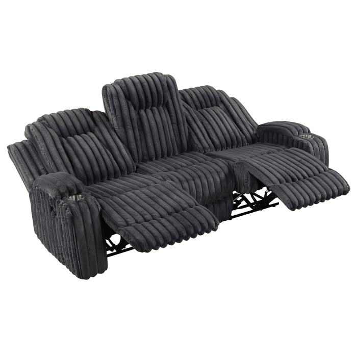 Phyllis Collection Double Reclining Sofa with Cup Holders