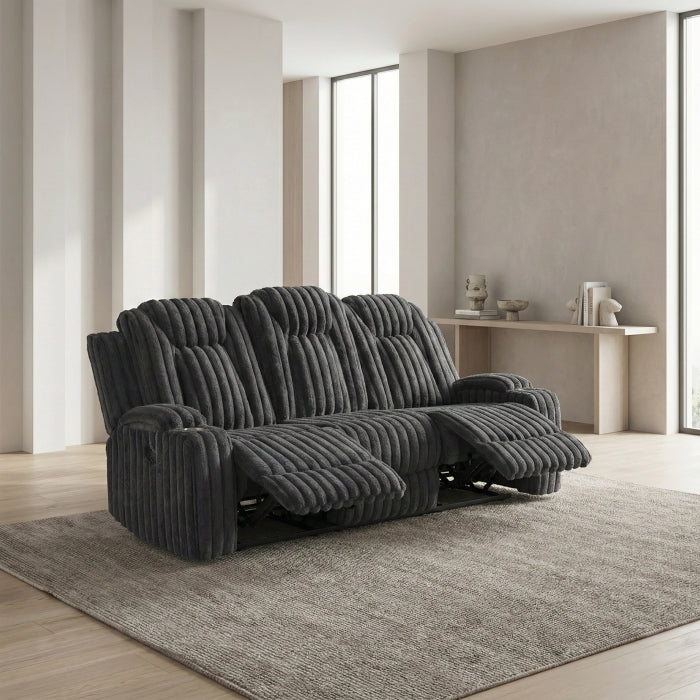 Phyllis Collection Double Reclining Sofa with Cup Holders