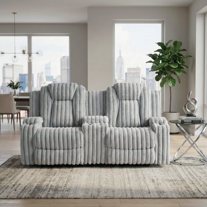 Phyllis Collection Double Reclining Love Seat with Center Console and Cup Holders