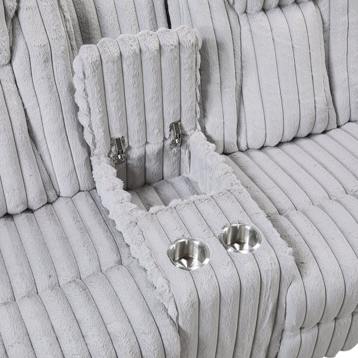 Phyllis Collection Double Reclining Love Seat with Center Console and Cup Holders