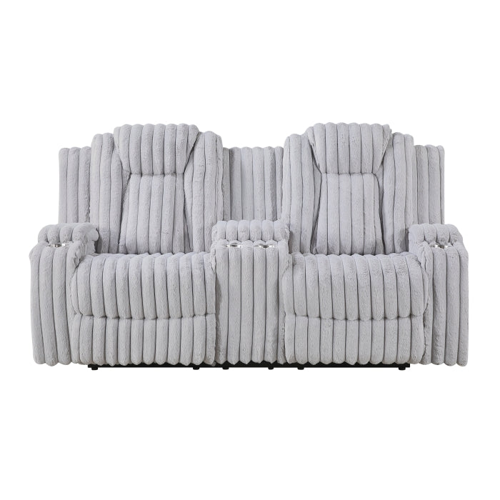 Phyllis Collection Double Reclining Love Seat with Center Console and Cup Holders