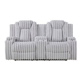 Phyllis Collection Double Reclining Love Seat with Center Console and Cup Holders