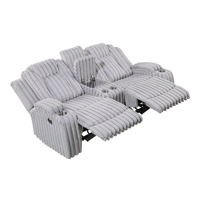 Phyllis Collection Double Reclining Love Seat with Center Console and Cup Holders