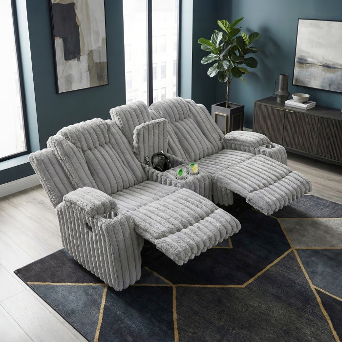Phyllis Collection Double Reclining Love Seat with Center Console and Cup Holders