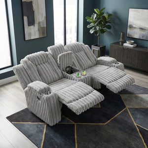 Phyllis Collection Double Reclining Love Seat with Center Console and Cup Holders
