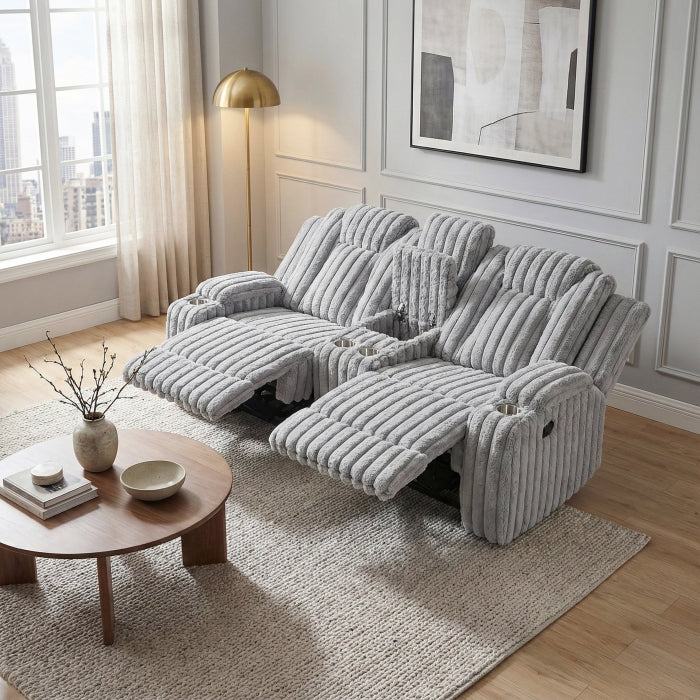 Phyllis Collection Double Reclining Love Seat with Center Console and Cup Holders