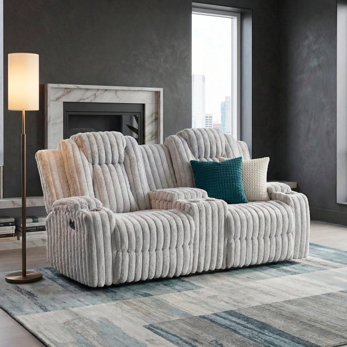 Phyllis Collection Double Reclining Love Seat with Center Console and Cup Holders