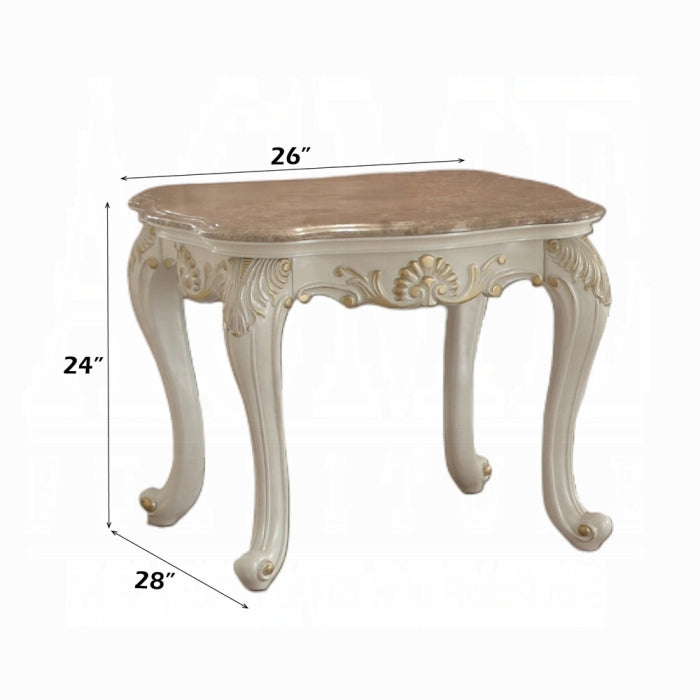 Chantelle End Table W/Marble Top
