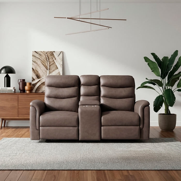 Metric Collection Double Glider Reclining Love Seat with Center Console
