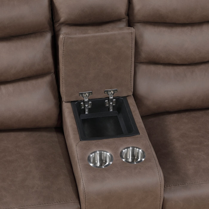 Metric Collection Double Glider Reclining Love Seat with Center Console
