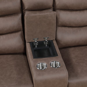 Metric Collection Double Glider Reclining Love Seat with Center Console