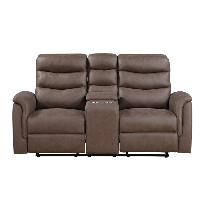 Metric Collection Double Glider Reclining Love Seat with Center Console