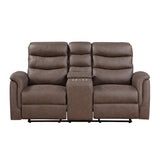 Metric Collection Double Glider Reclining Love Seat with Center Console
