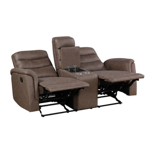 Metric Collection Double Glider Reclining Love Seat with Center Console