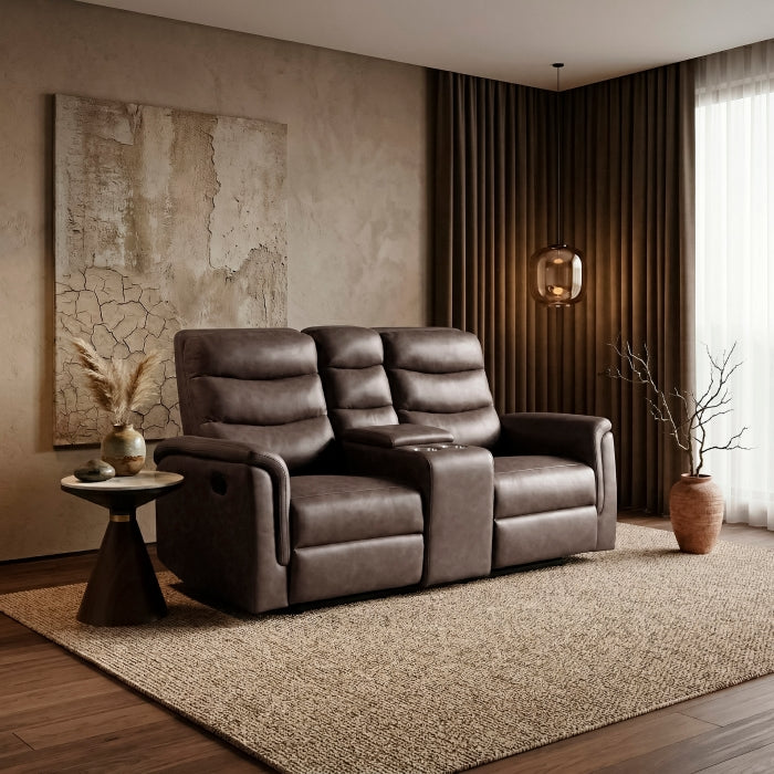 Metric Collection Double Glider Reclining Love Seat with Center Console