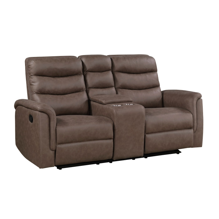 Metric Collection Double Glider Reclining Love Seat with Center Console