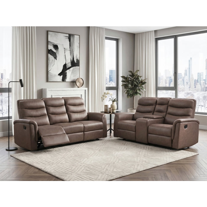 Metric Collection Double Reclining Sofa with Drop-down Cup Holders