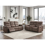 Metric Collection Double Reclining Sofa with Drop-down Cup Holders