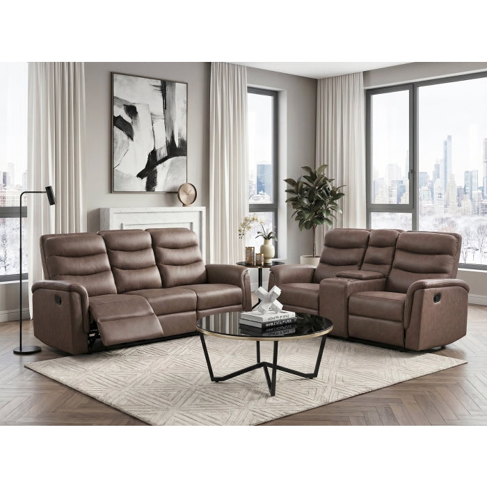 Metric Collection Double Reclining Sofa with Drop-down Cup Holders