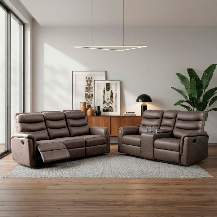 Metric Collection Double Glider Reclining Love Seat with Center Console